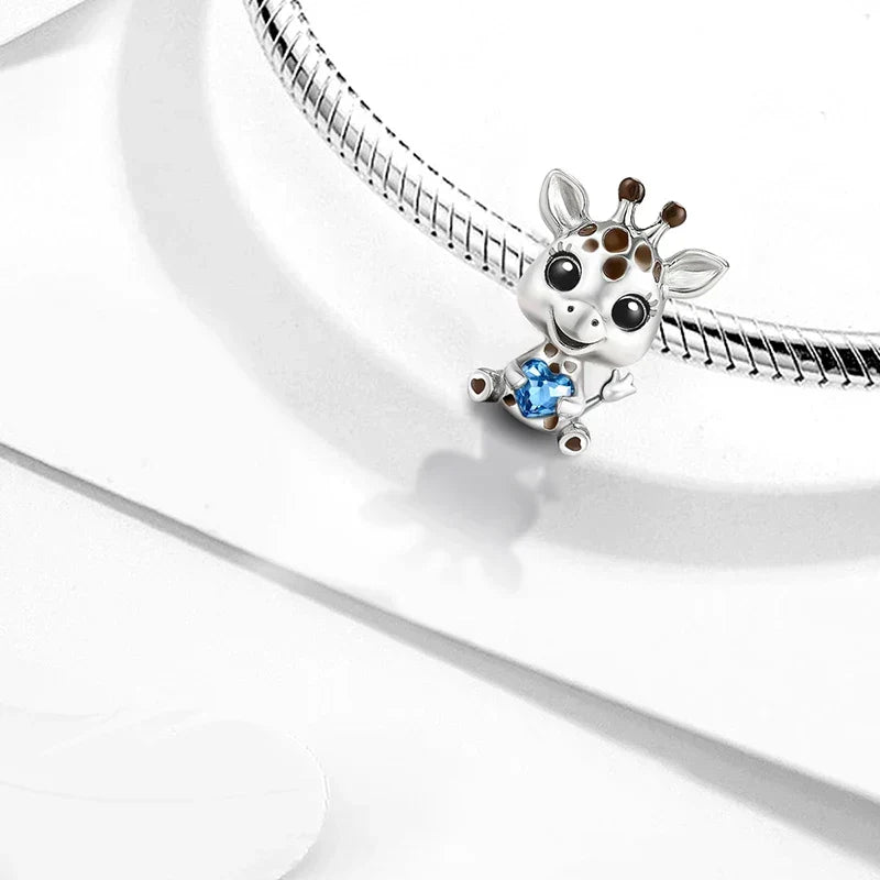 Charm Girafe en argent - Maison Perle