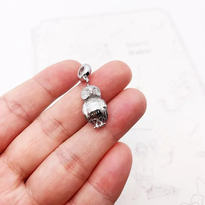 Charm Hibou en argent - Maison Perle