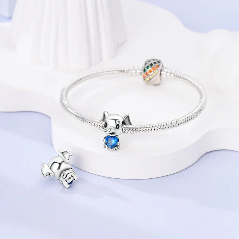 Charm Petit éléphant bleu - Maison Perle