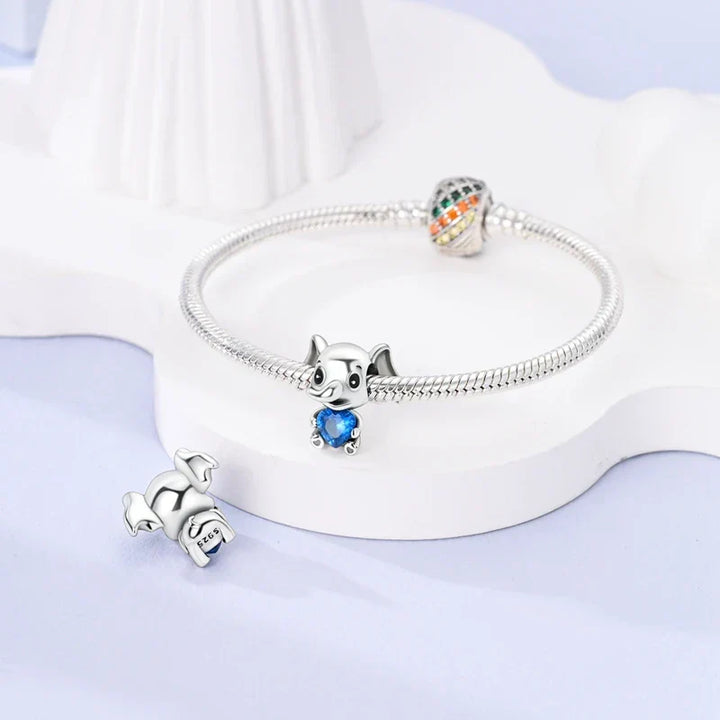 Charm Petit éléphant bleu - Maison Perle