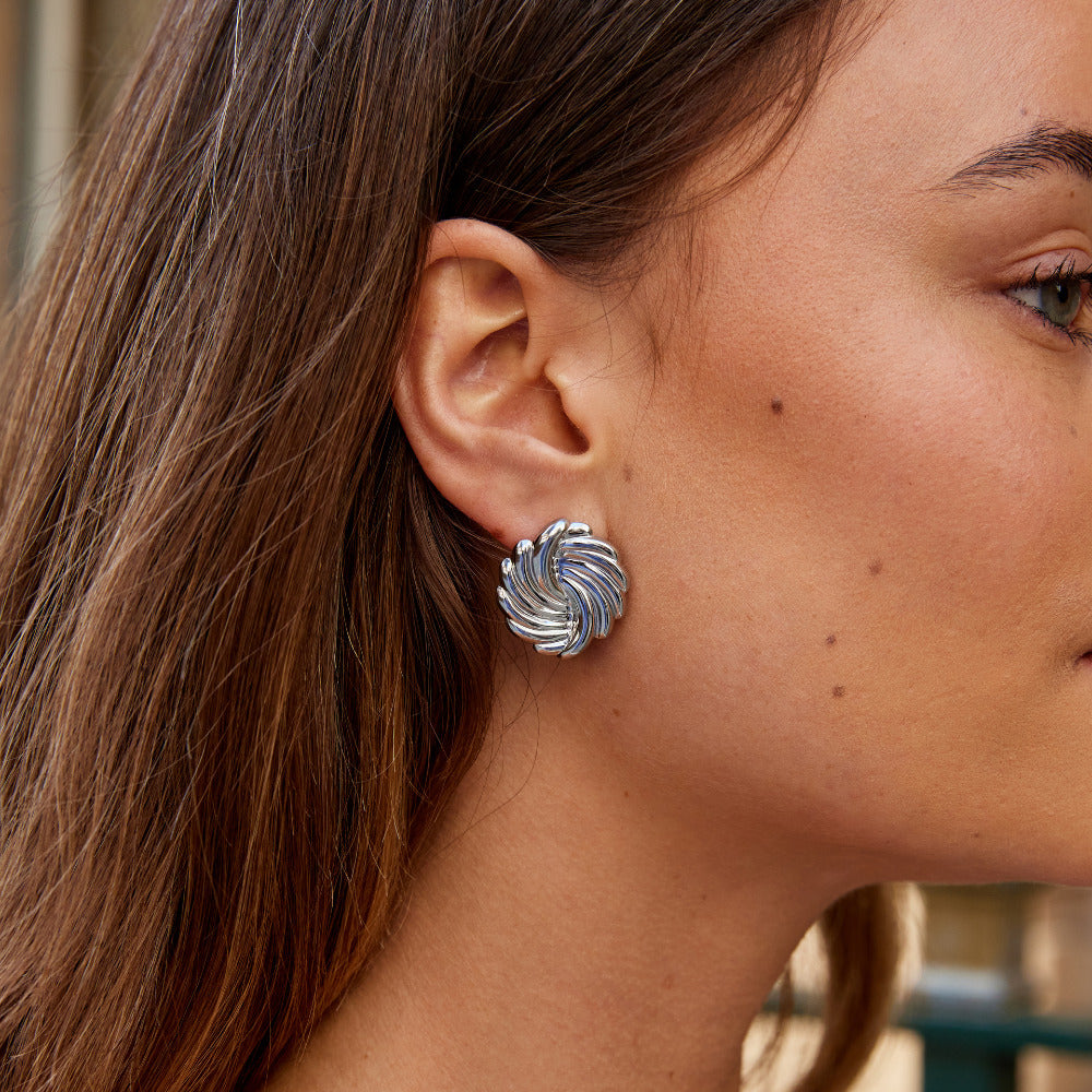 Boucles d’oreilles argentées spirales
