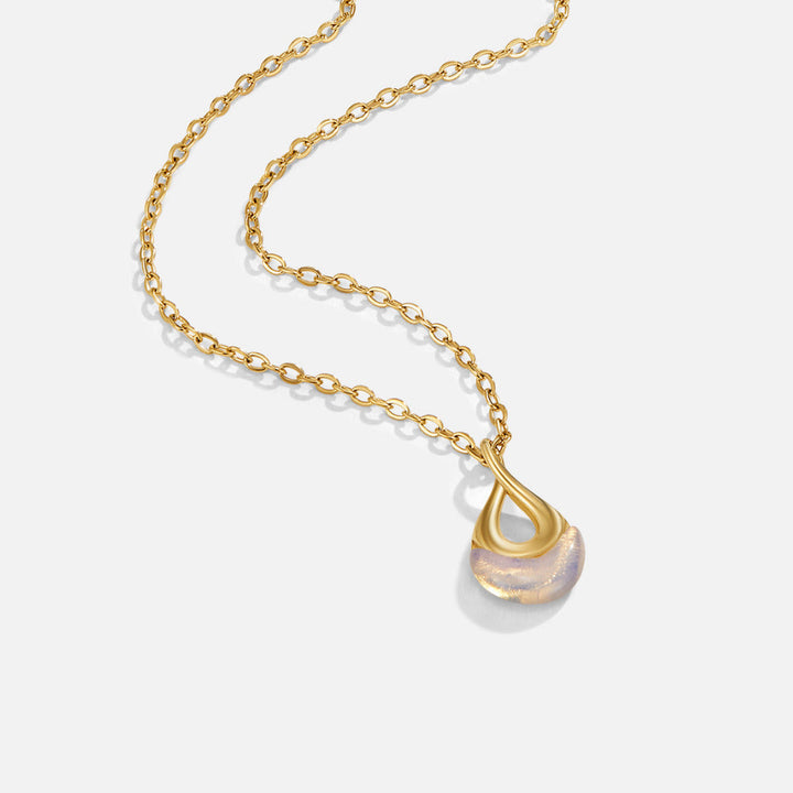 Tiffany Blanc pierre pendentif collier