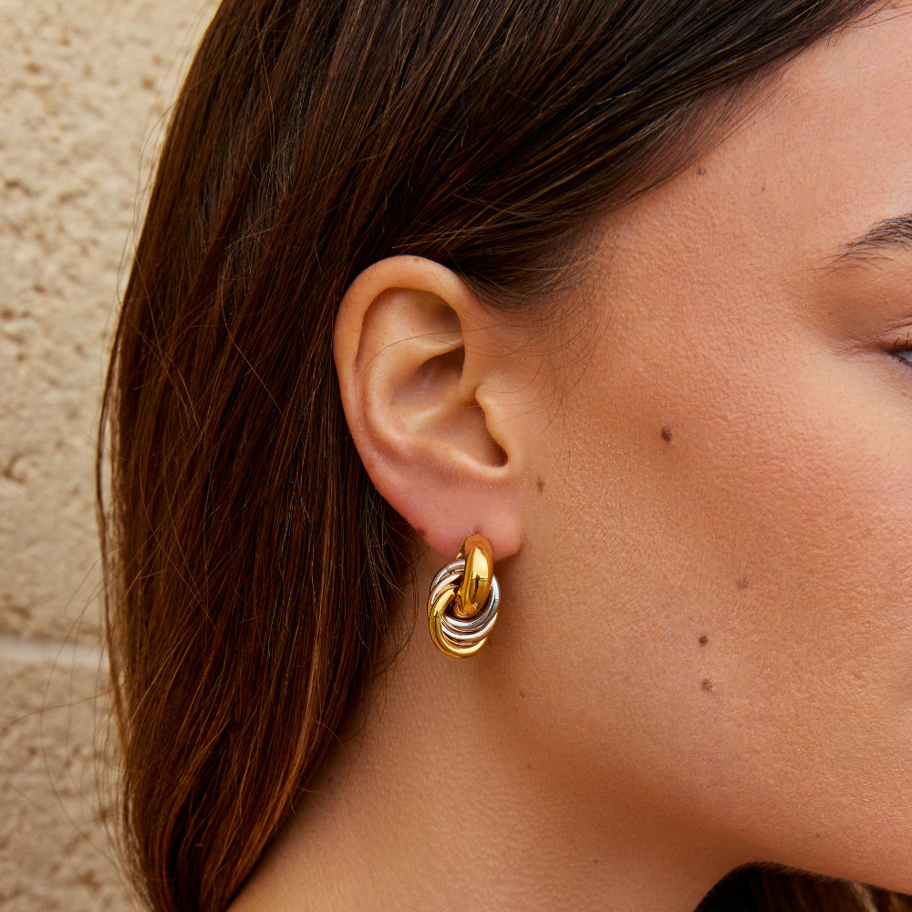 Boucles d’oreilles pendantes tricolores