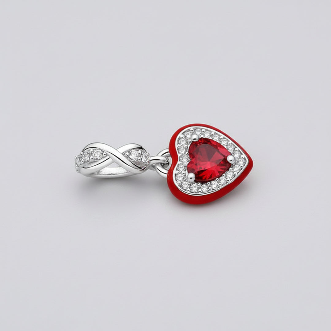 Charm Pendant Cœur Rouge – Maison Perle