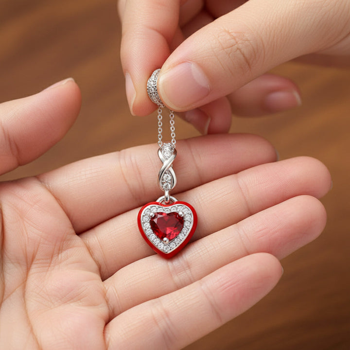 Charm Pendant Cœur Rouge – Maison Perle