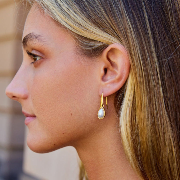 Boucles d’oreilles Agatha goutte perlée