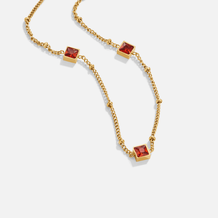 Collier Alberta s červeným krištáľom