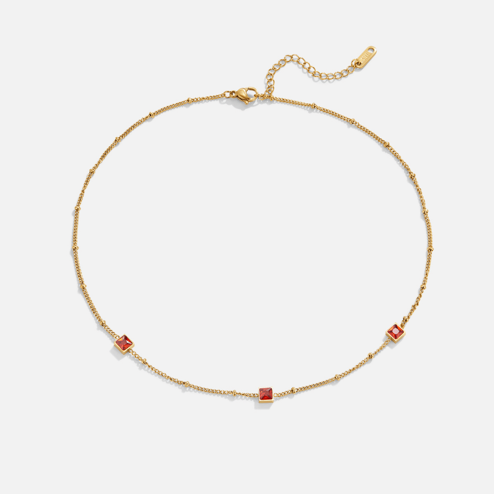 Collier Alberta s červeným krištáľom