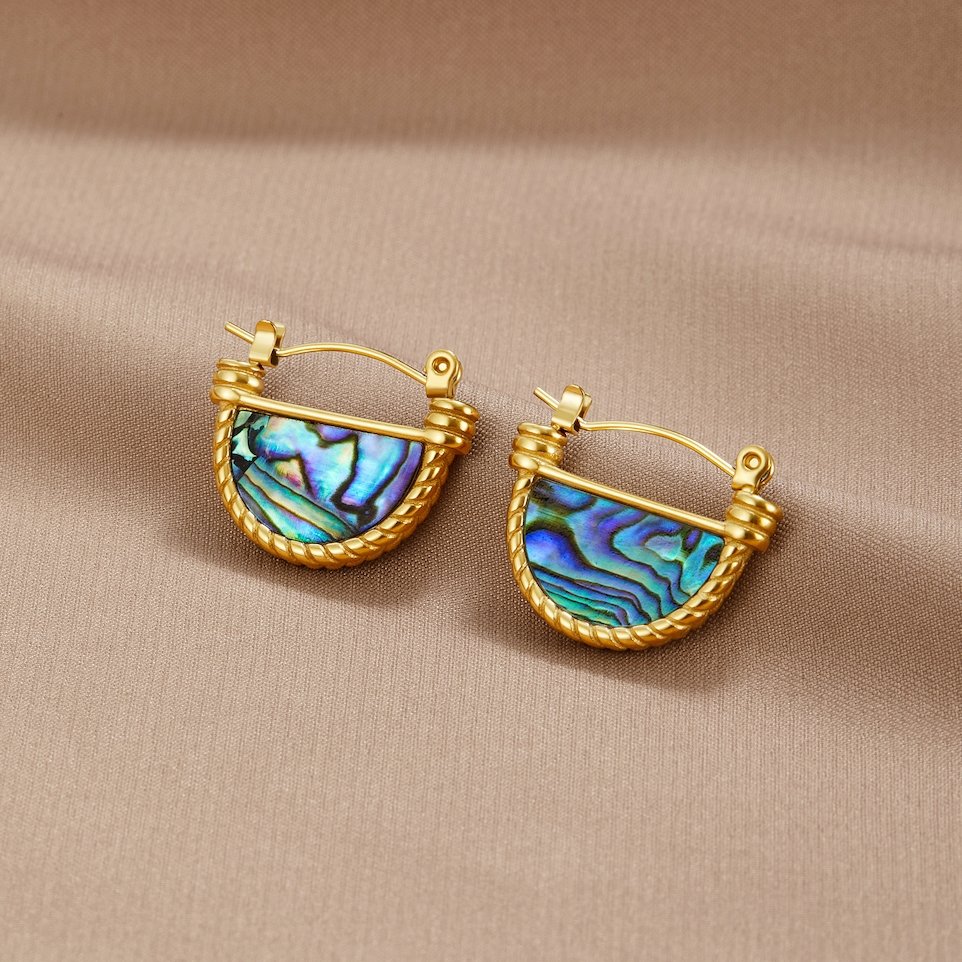 Boucles d’oreilles Amalfi turquoise coquillage