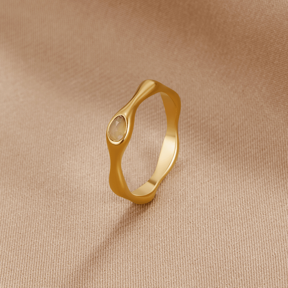 Bague dorée Amalfi ondulée