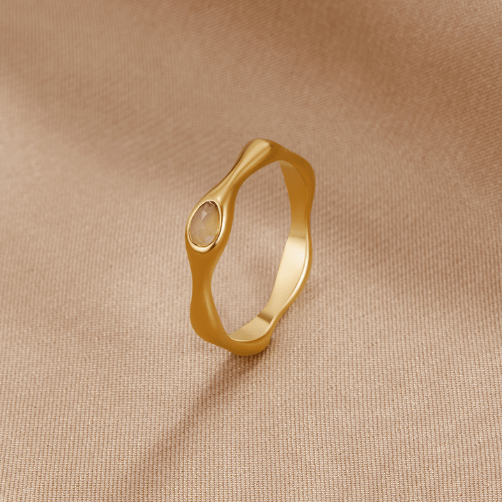 Bague dorée Amalfi ondulée
