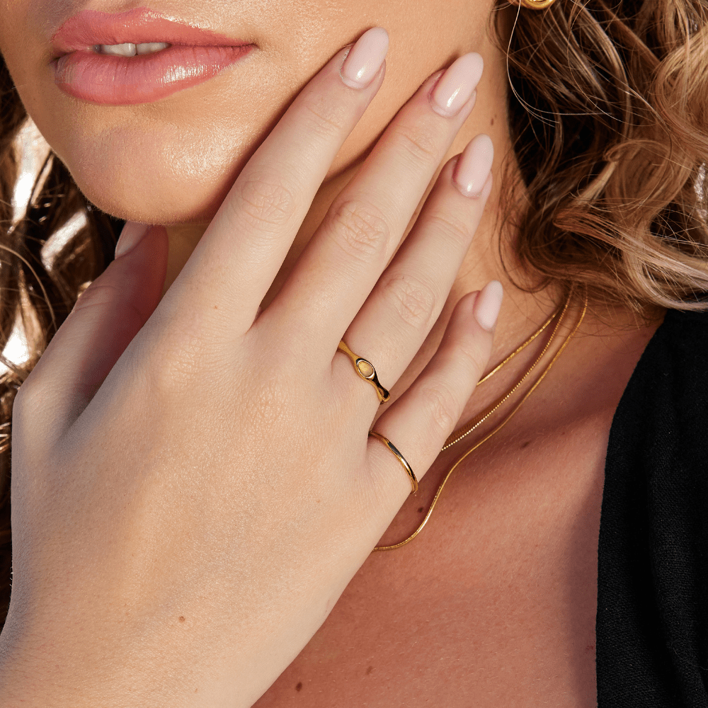 Bague dorée Amalfi ondulée