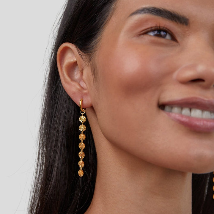 Boucles d’oreilles disque Amari plaquées or 18K