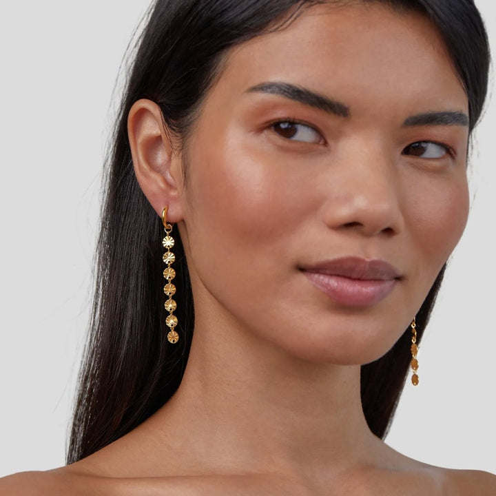 Boucles d’oreilles disque Amari plaquées or 18K