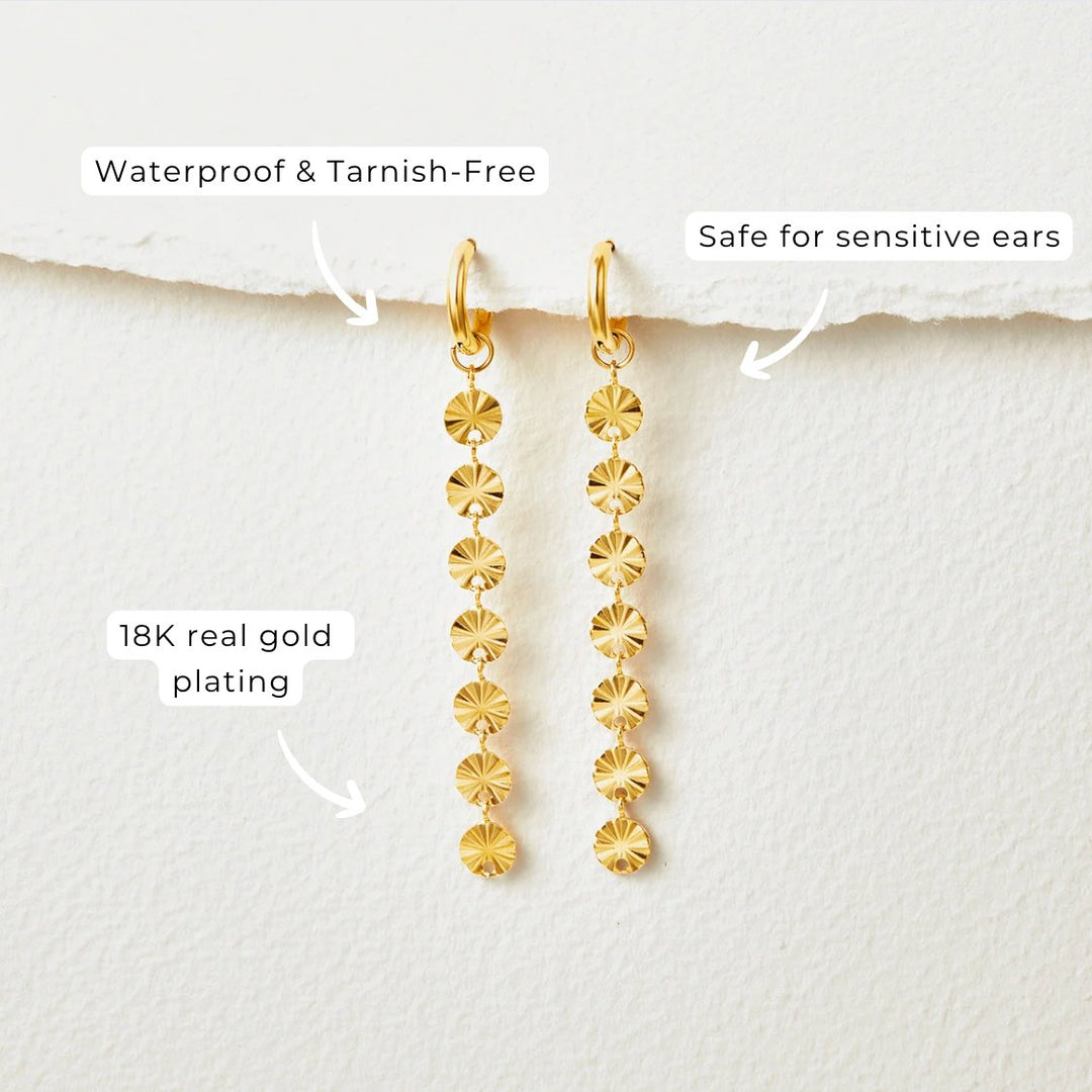 Boucles d’oreilles disque Amari plaquées or 18K