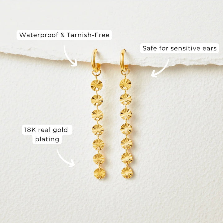 Boucles d’oreilles disque Amari plaquées or 18K
