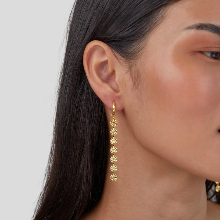 Boucles d’oreilles disque Amari plaquées or 18K