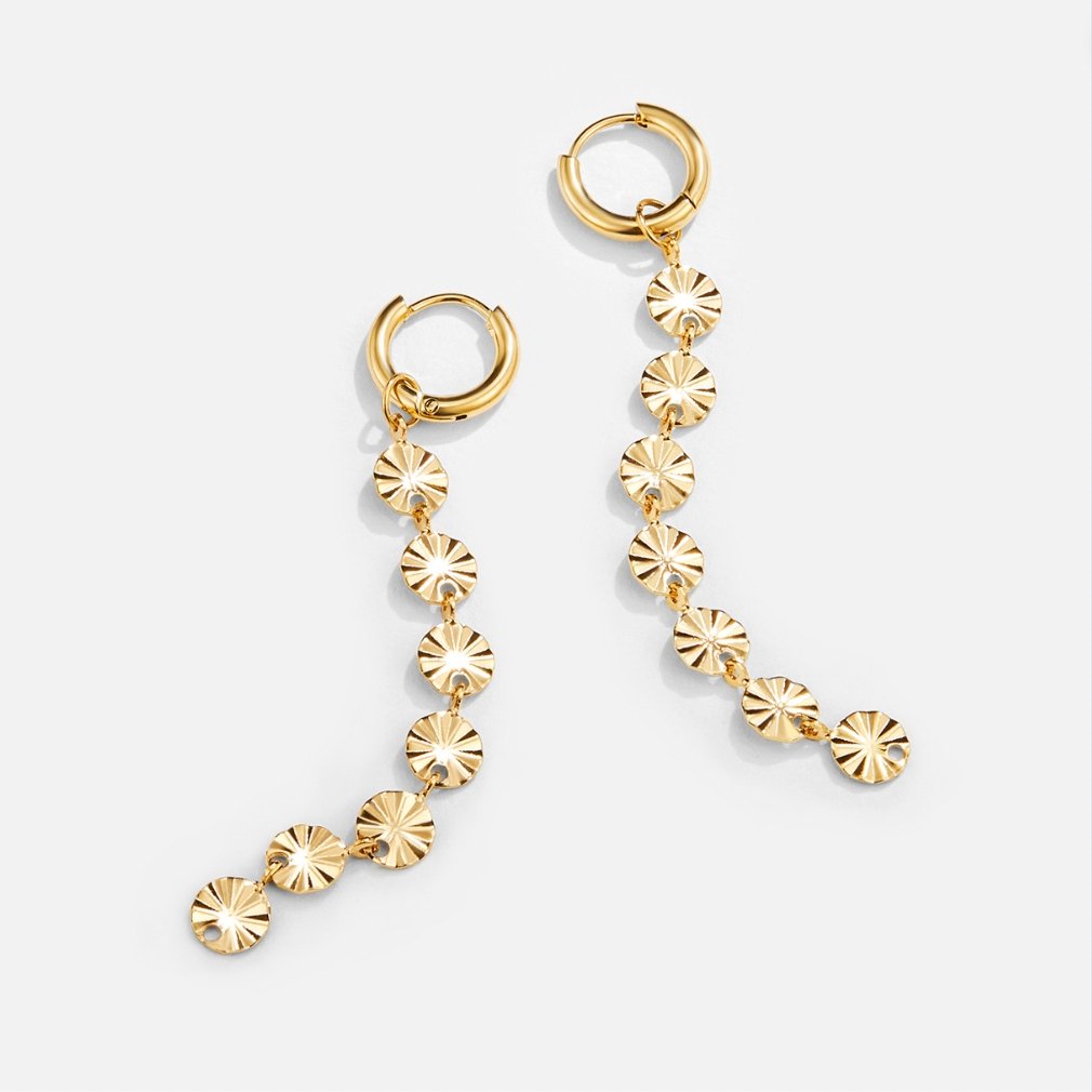 Boucles d’oreilles disque Amari plaquées or 18K