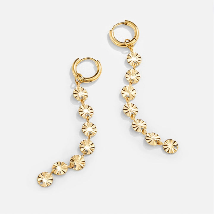 Boucles d’oreilles disque Amari plaquées or 18K