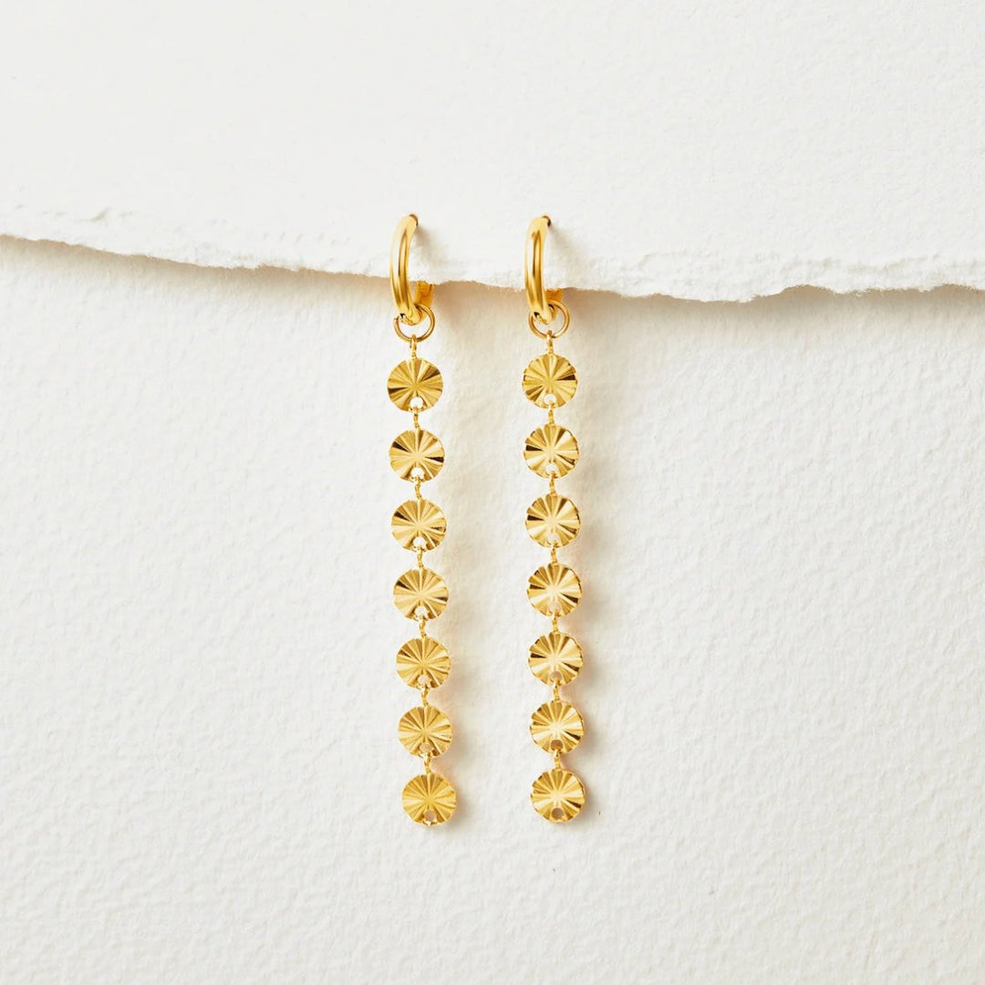 Boucles d’oreilles disque Amari plaquées or 18K