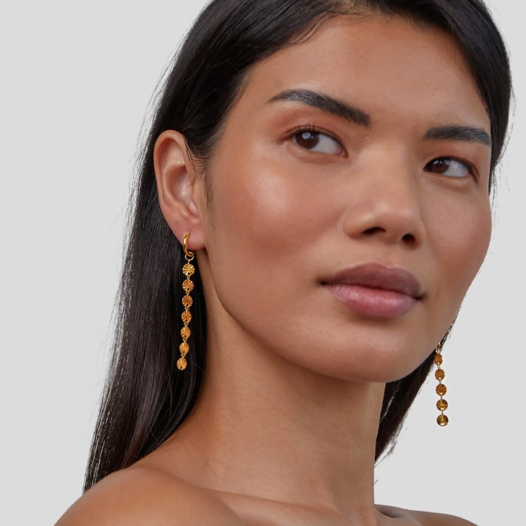 Boucles d’oreilles disque Amari plaquées or 18K