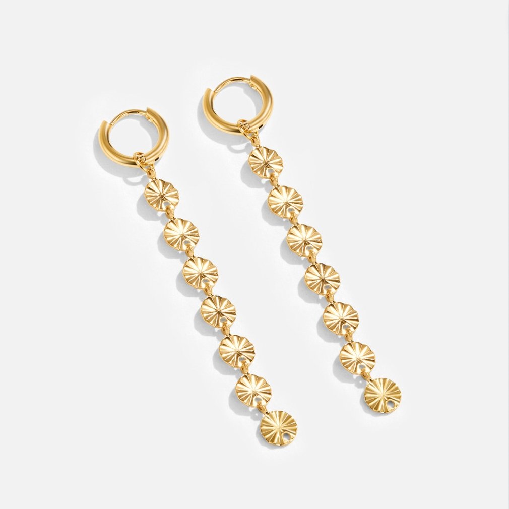 Boucles d’oreilles disque Amari plaquées or 18K