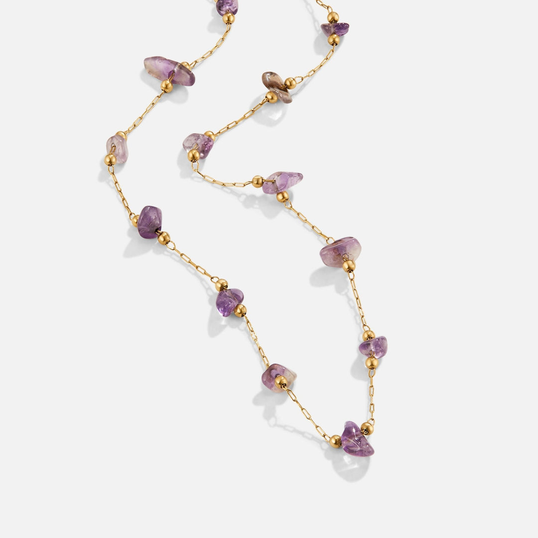 Ametystový collier en cristal s korálikom