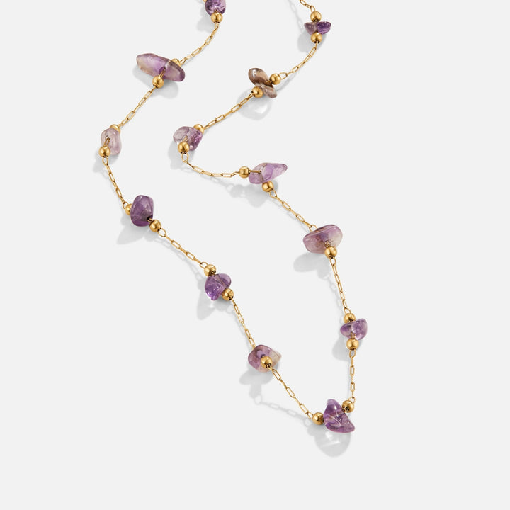 Ametystový collier en cristal s korálikom