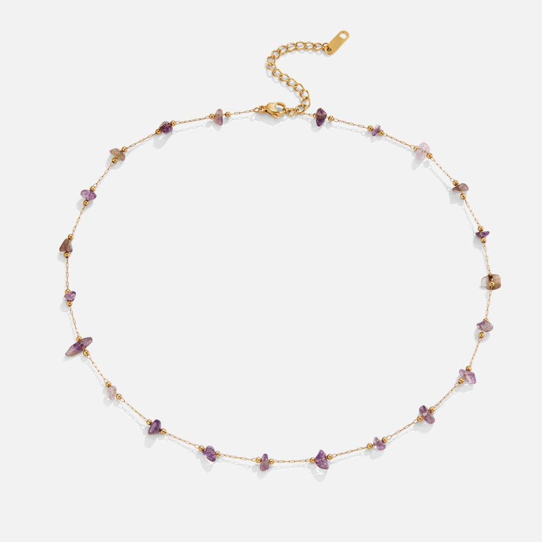 Ametystový collier en cristal s korálikom