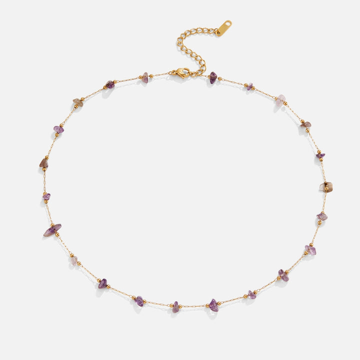 Ametystový collier en cristal s korálikom