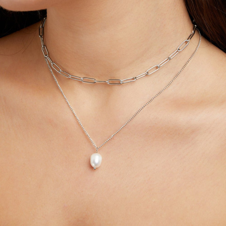 Angela Pearl Collier argenté