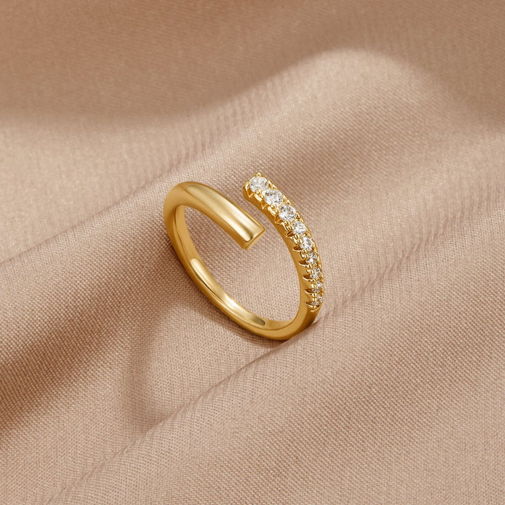 Bague Arya dorée et cristal