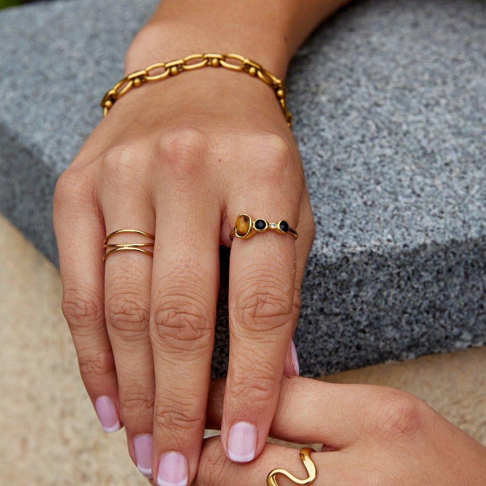 Bague Aurora vintage cristal