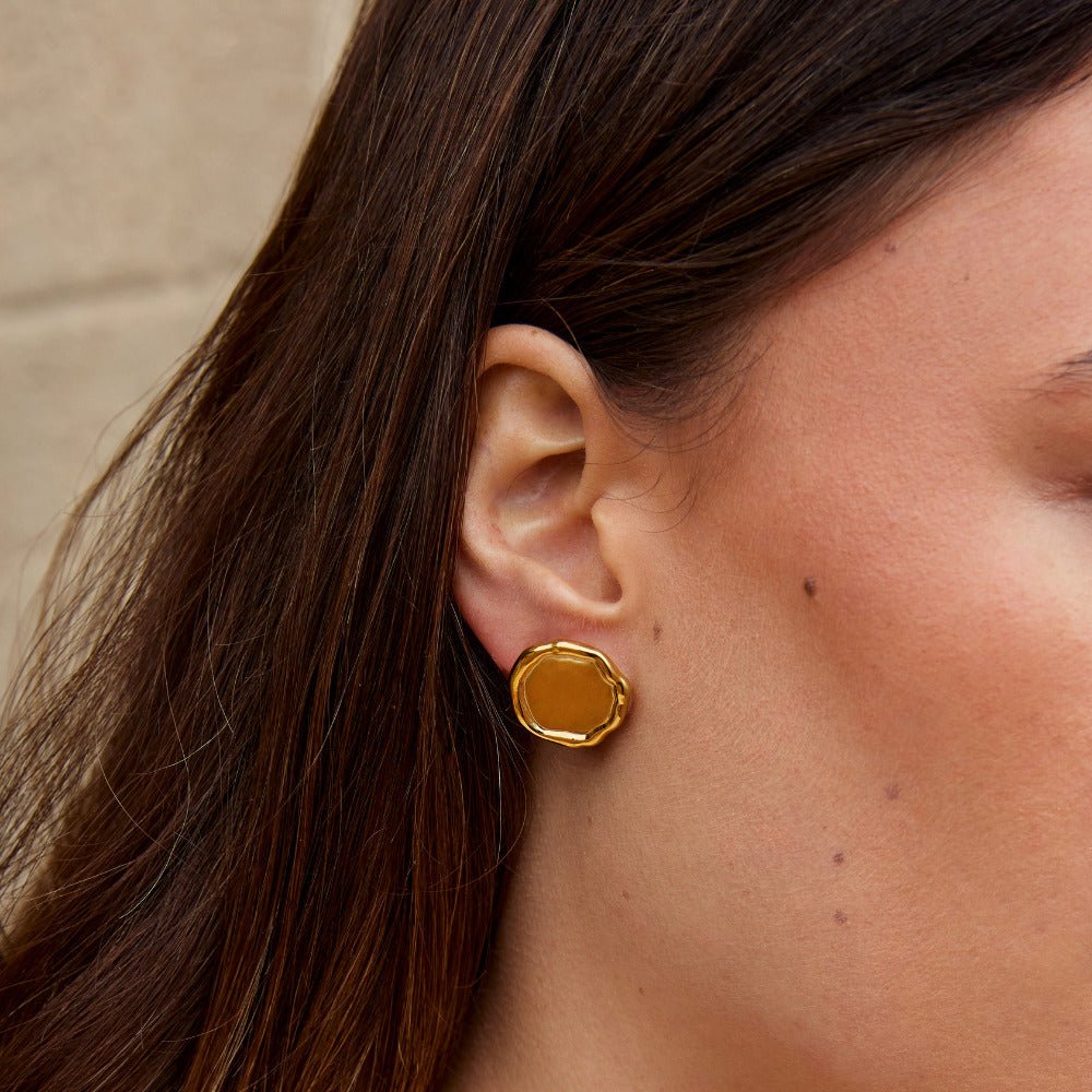 Boucles d’oreilles rondes dorées Ava