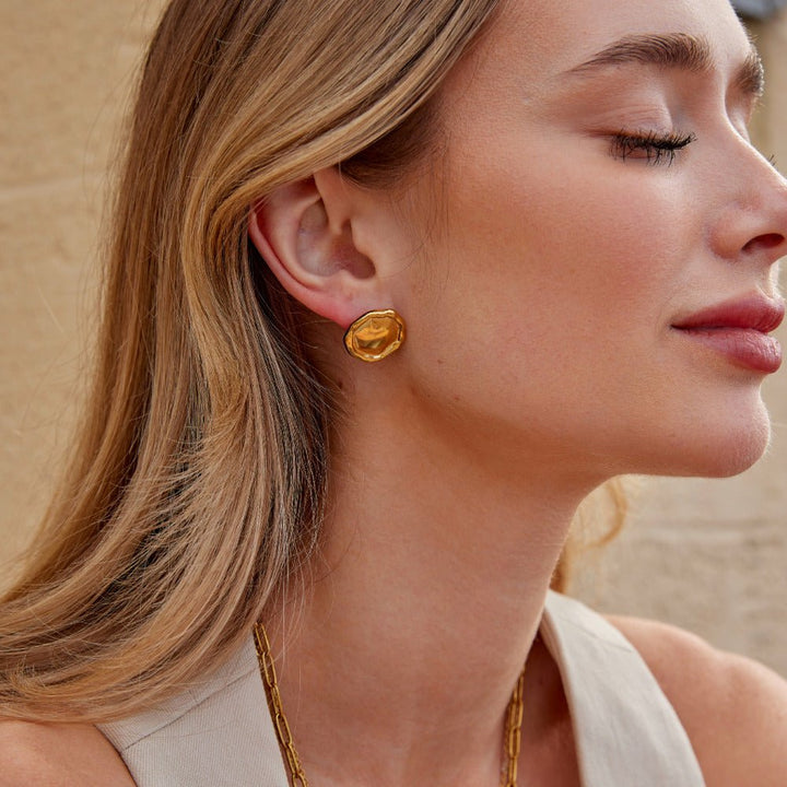 Boucles d’oreilles rondes dorées Ava