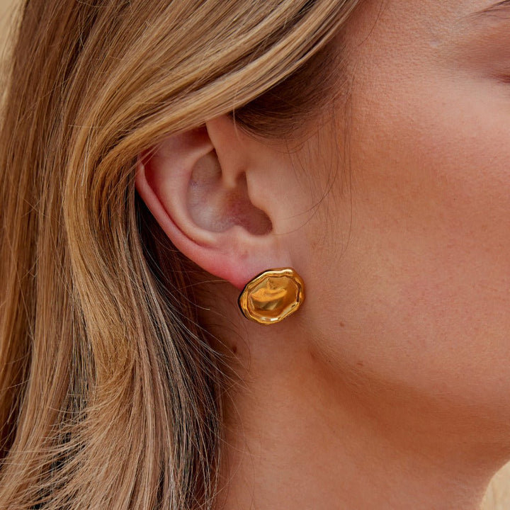 Boucles d’oreilles rondes dorées Ava