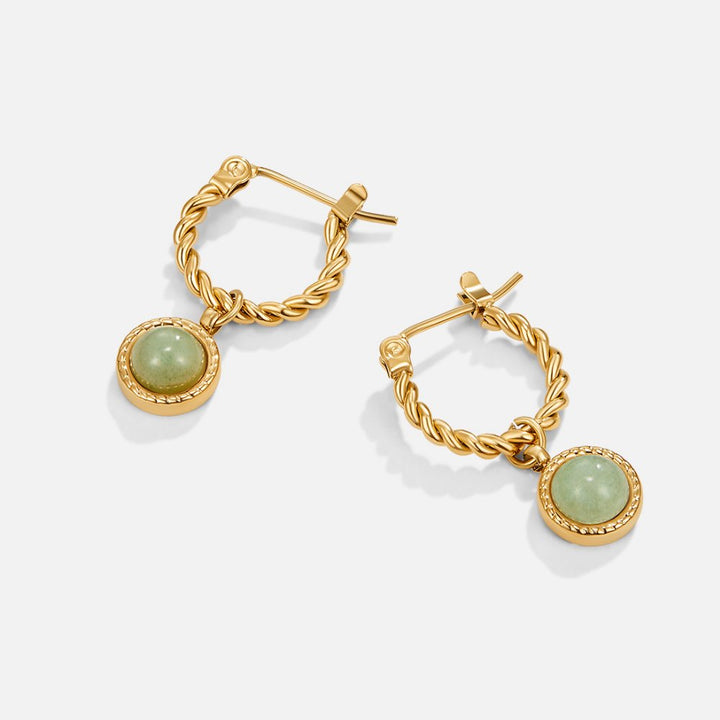 Créoles en aventurine avec spirale