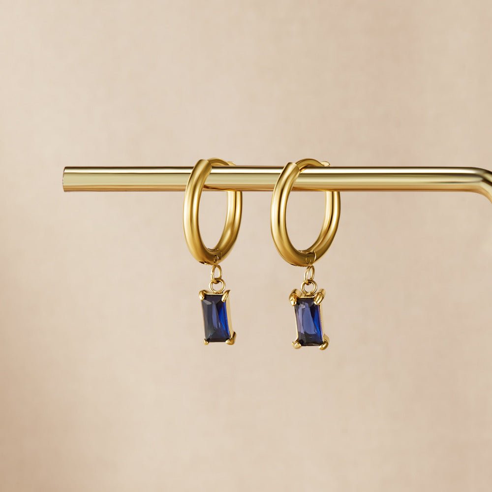 Boucles d’oreilles Avery en cristal bleu