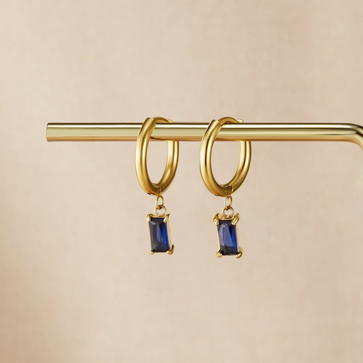Boucles d’oreilles Avery en cristal bleu