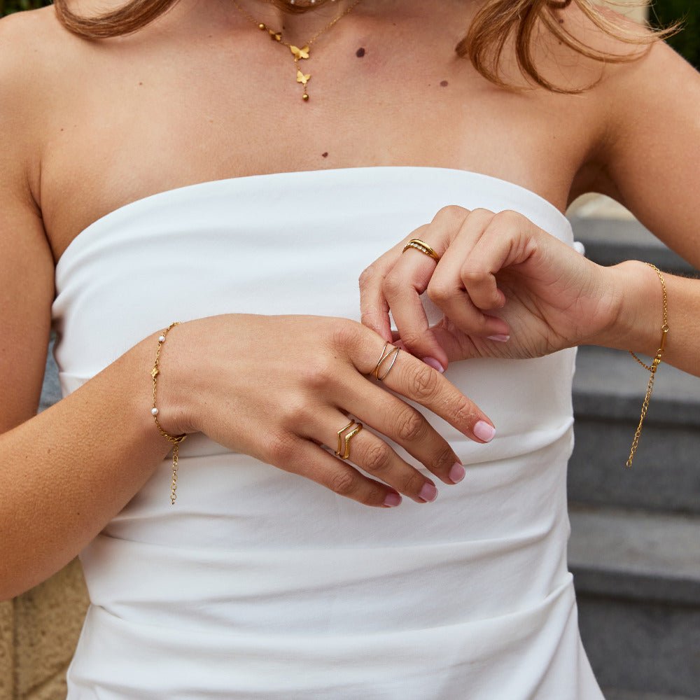 Bague Ayla trois couleurs texturée