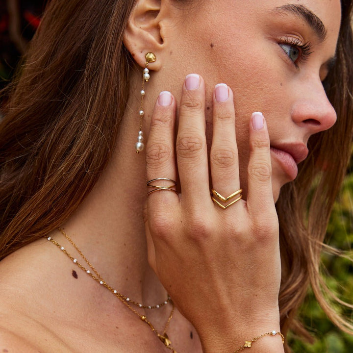 Bague Ayla trois couleurs texturée