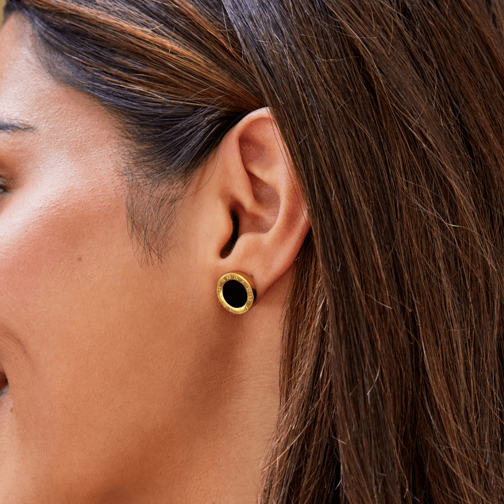 Boucles d’oreilles puces noires Azalka