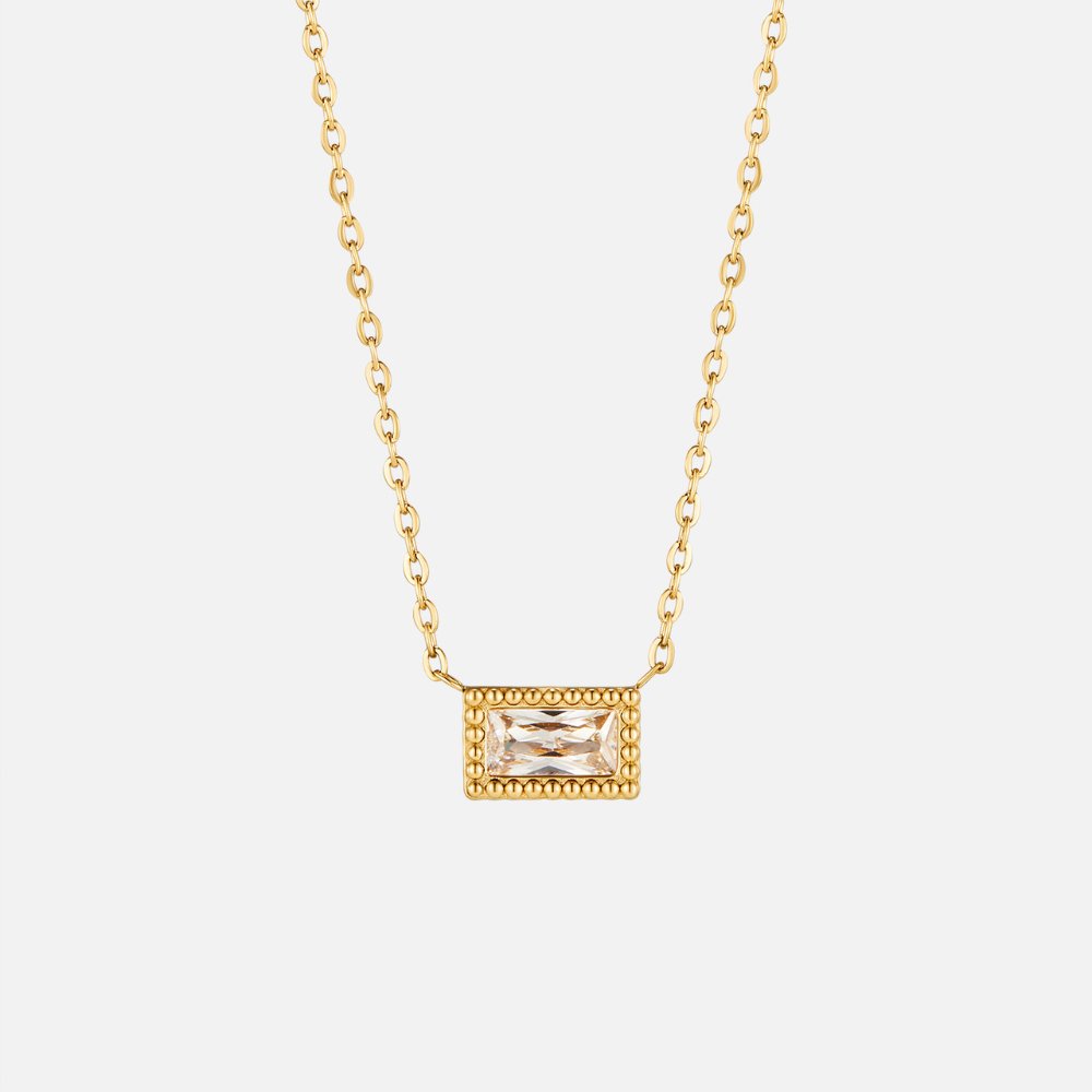 Collier pierre de naissance Baguette