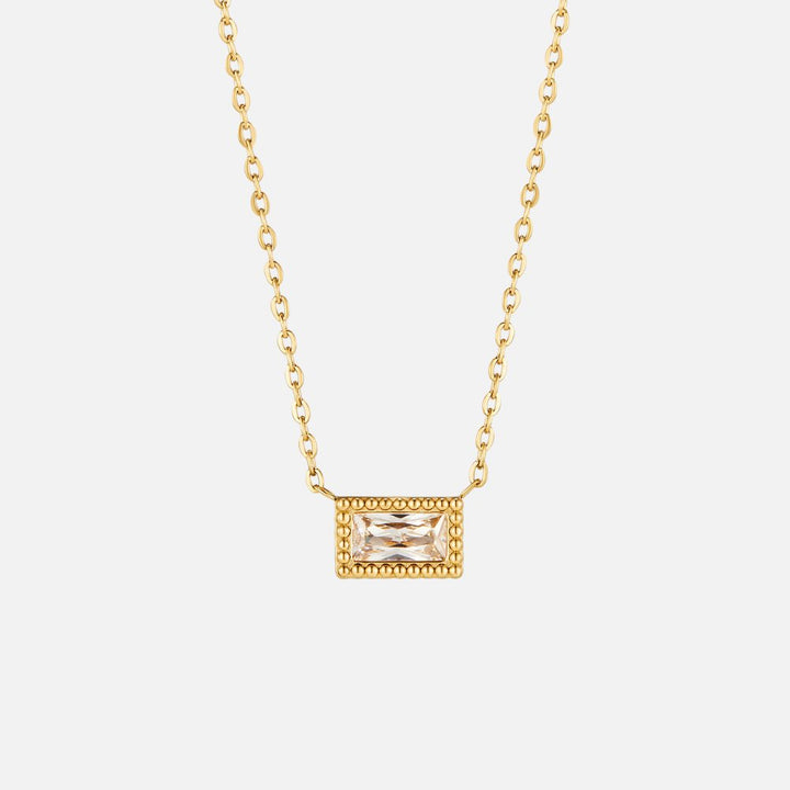 Collier pierre de naissance Baguette