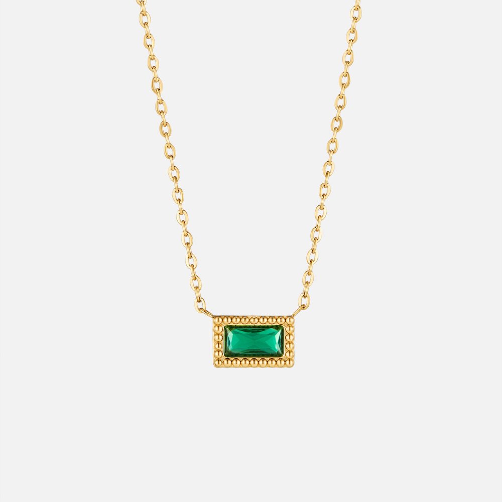 Collier pierre de naissance Baguette