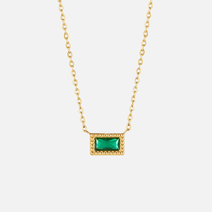 Collier pierre de naissance Baguette