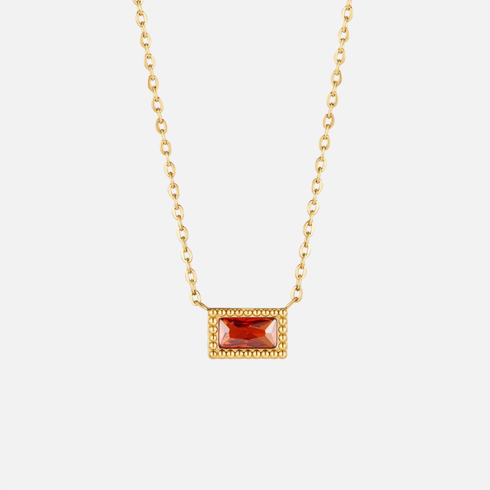 Collier pierre de naissance Baguette