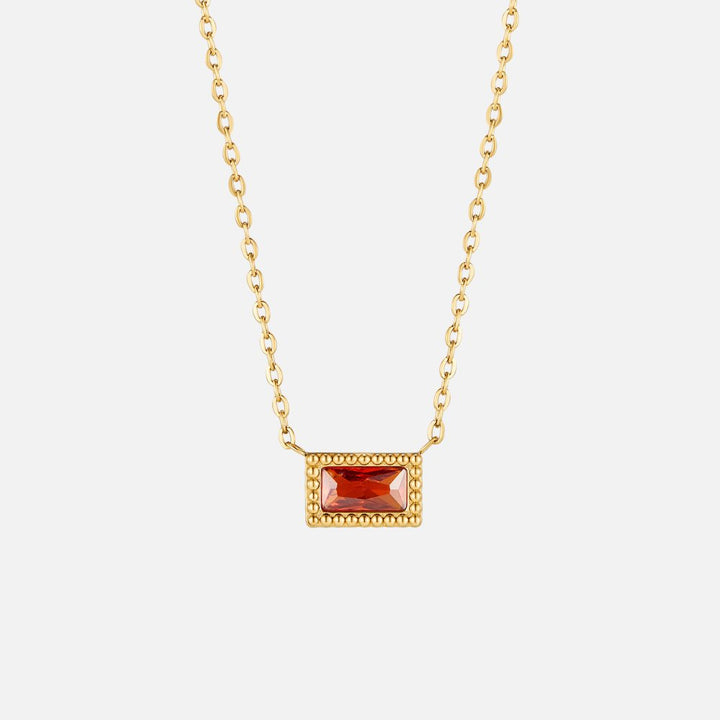 Collier pierre de naissance Baguette