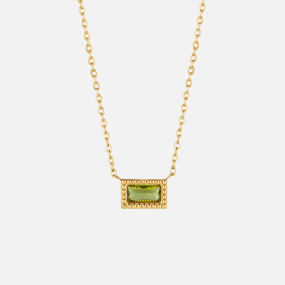 Collier pierre de naissance Baguette