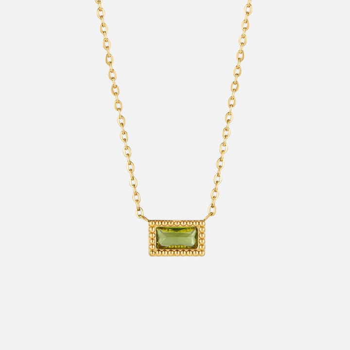 Collier pierre de naissance Baguette